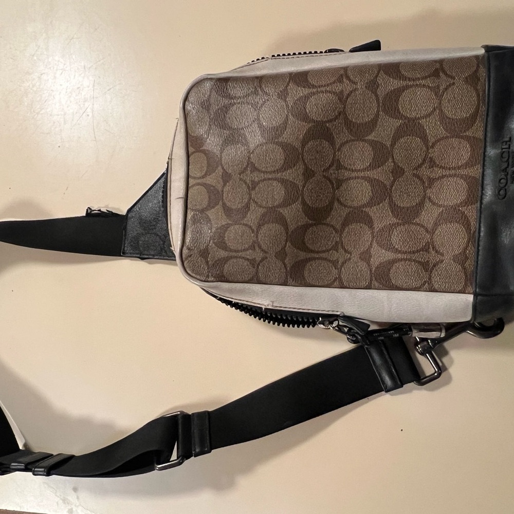 Coach Brown and Black Men's Crossbody Bag - Picture 5 of 14